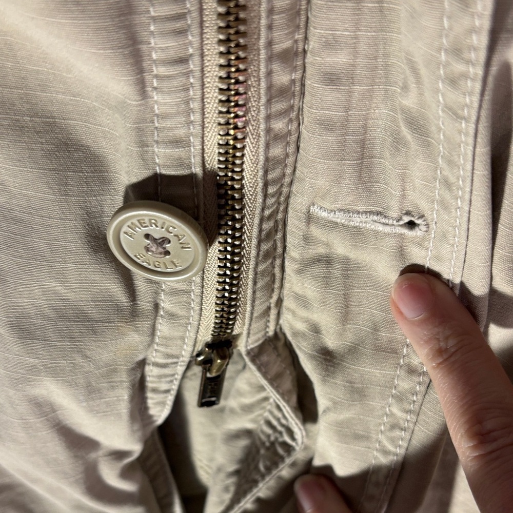 American Eagle Outfitters Beige Hooded Utility Jacket - Picture 4 of 16